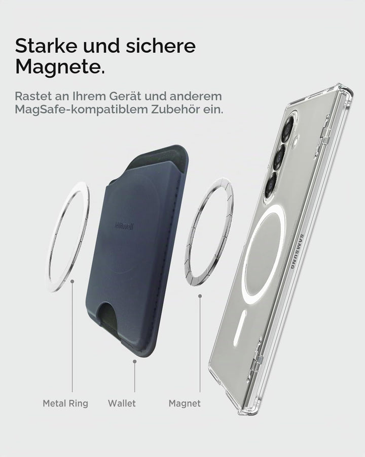 Miimall Kompatibel mit Samsung Galaxy Z Fold 7 Magnet Wallet, [Haltet 2-3 Karten] Dünn Leder Kartenh