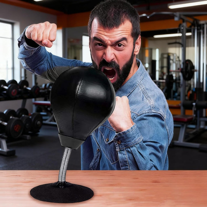 Soft Punching, Table Top Boxing Ball, 12 Inch Desktop Punch with Spring Base, Fun Stress Relief Tool