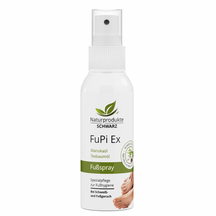 Naturprodukte Schwarz - FuPi Ex Fussspray - Mit Teebaumöl und Manukaöl - Zur Fusshygiene, Gegen Schw