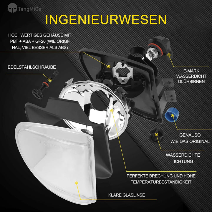 TangMiGe Nebelscheinwerfer Kompatibel mit BMW 5er F10 F11 01/2009-06/2013, für Standard Stossstange,