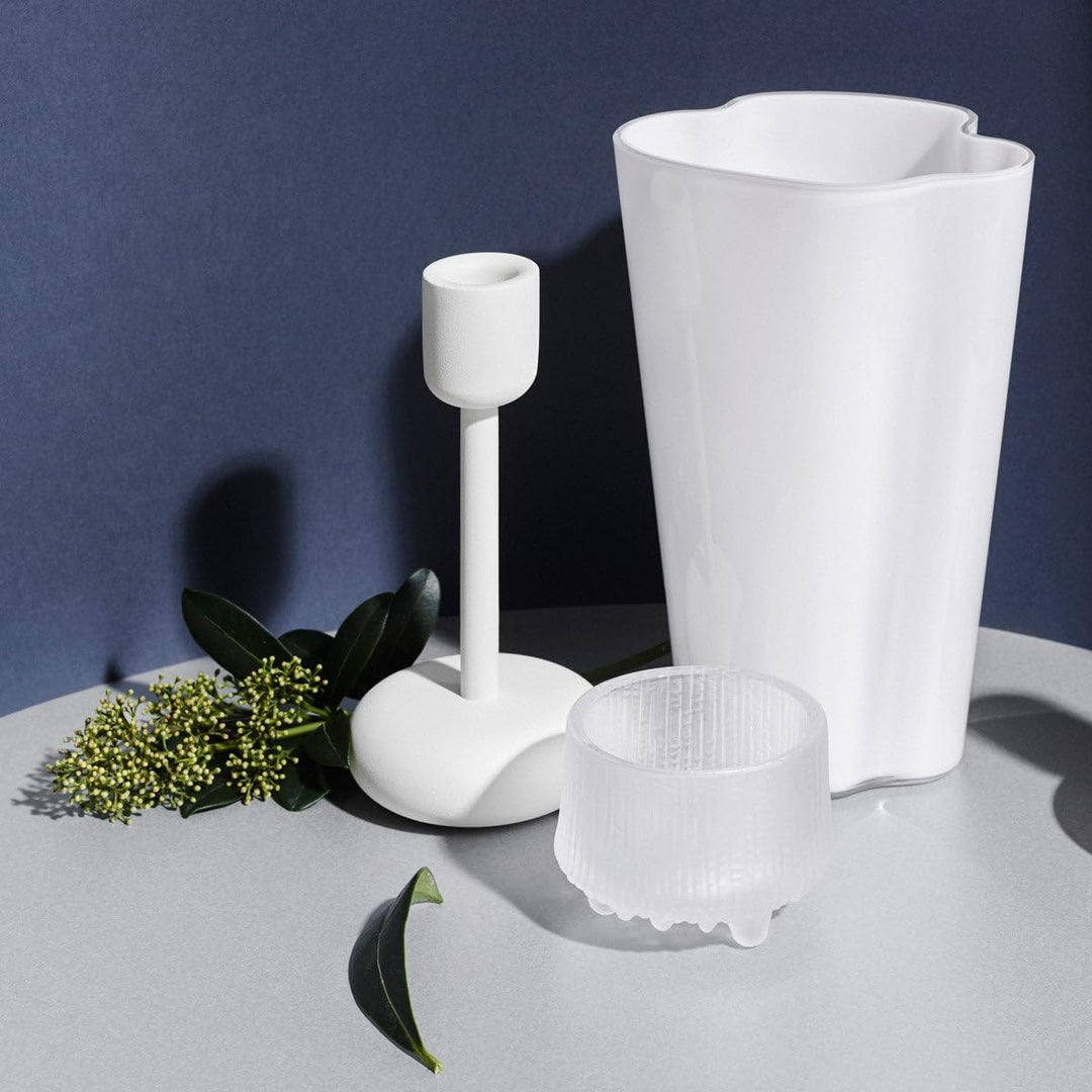 Iittala Vase Aalto 220 mm Weiss aus Glas, 220 mm Weiss