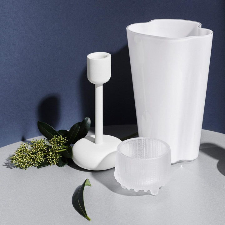 Iittala Vase Aalto 220 mm Weiss aus Glas, 220 mm Weiss