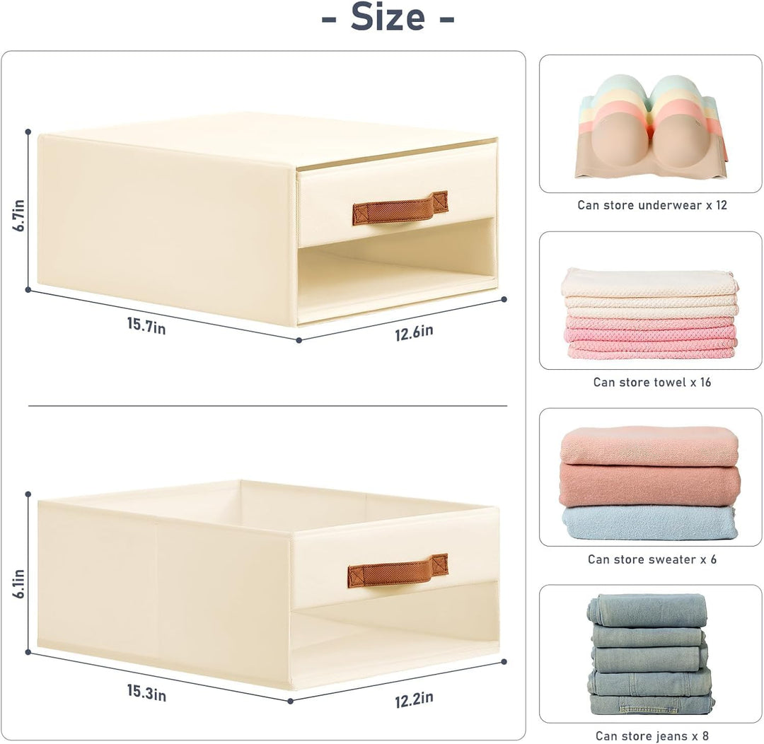 DIMJ Schubladen Ordnungssystem Schubladenboxen - Aufbewahrungsbox Faltboxen mit Fenster Organizer Sc