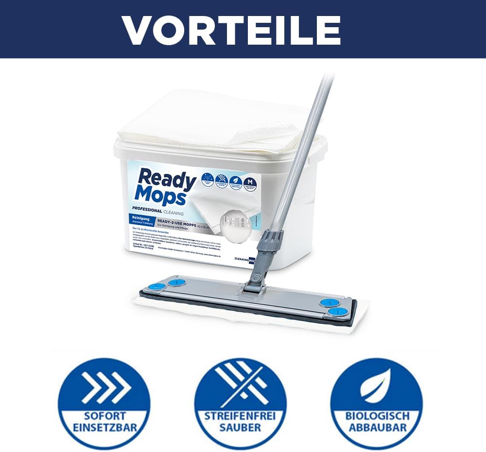 CleaningBox® Feuchte 5-in-1 ReadyMops Reinigungsmopps Bodenwischtücher mit Allzweckreiniger (ohne Wi