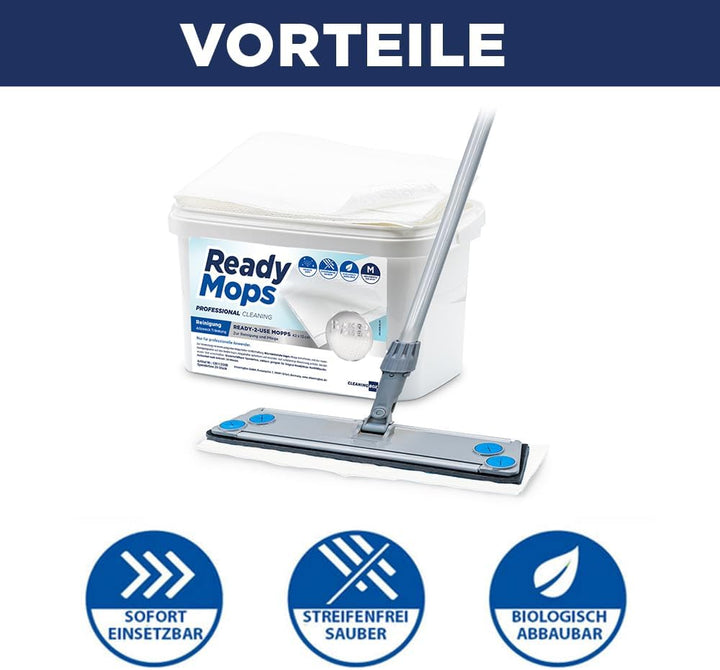 CleaningBox® Feuchte 5-in-1 ReadyMops Reinigungsmopps Bodenwischtücher mit Allzweckreiniger (ohne Wi