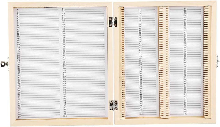 Nummerierte Mikroskop-Objektträger Aufbewahrungsbox Holzverschmutzungsfreier 100-Objektträger-Halter