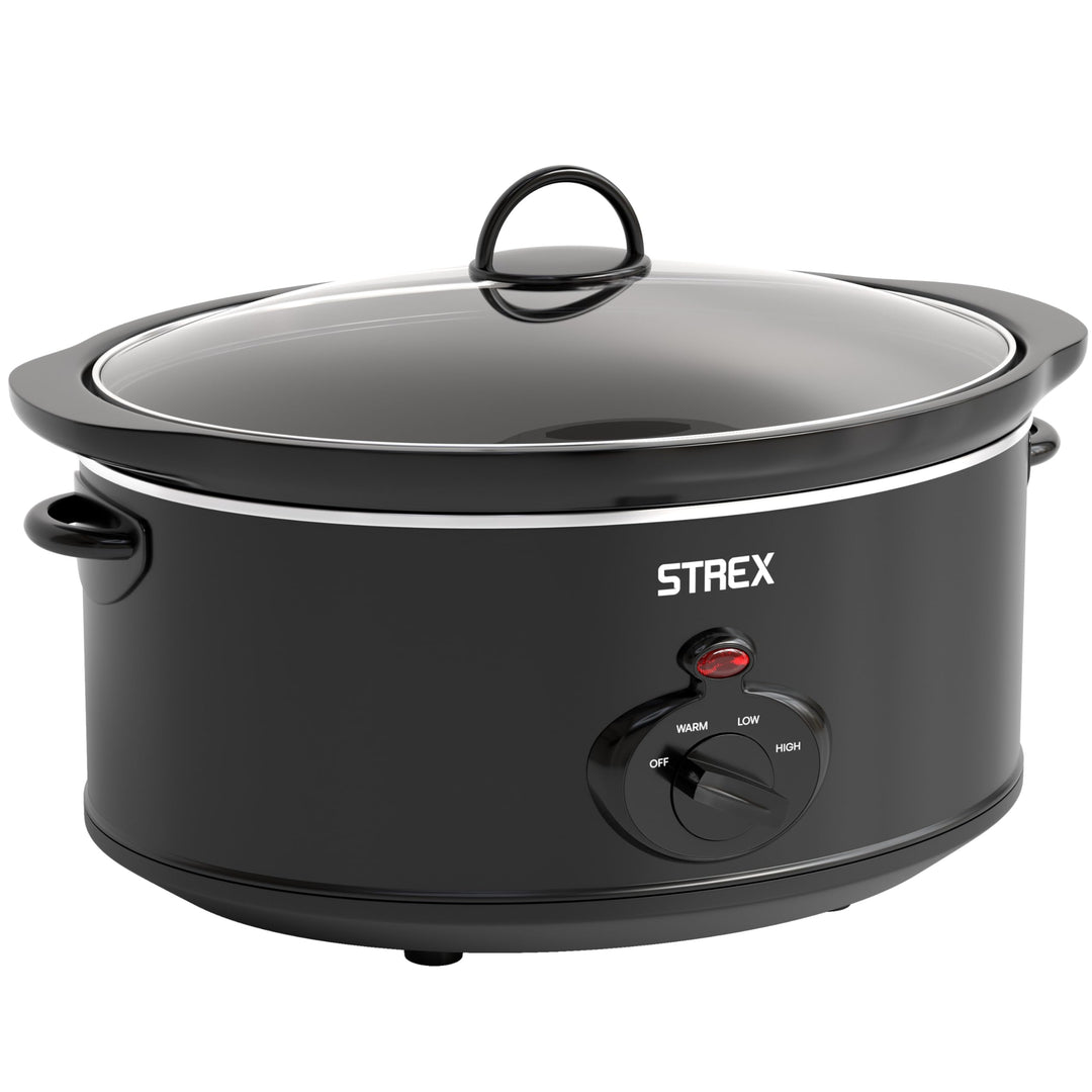 Strex Schongarer Slowcooker 6.5L - Herausnehmbarer Keramik-Innenbehälter - Warmhaltefunktion - Slow