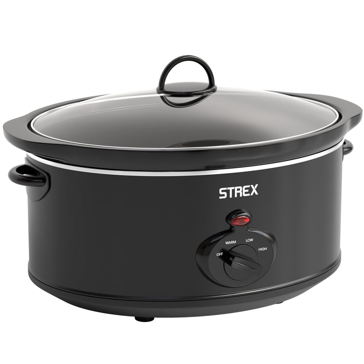 Strex Schongarer Slowcooker 6.5L - Herausnehmbarer Keramik-Innenbehälter - Warmhaltefunktion - Slow