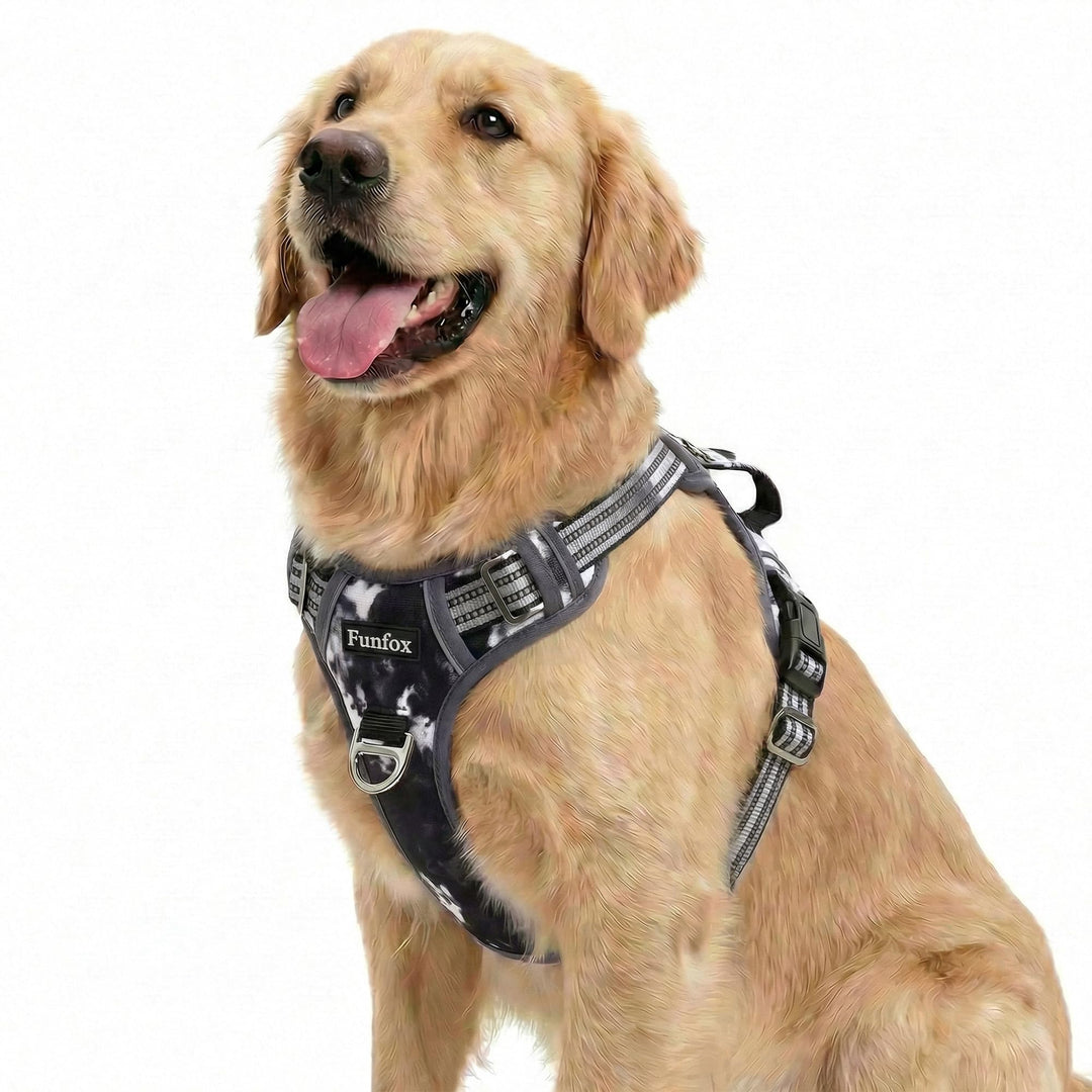 Funfox Hundegeschirr Mittelgrosse Hunde, Anti Zug Brustgeschirr Verstellbares Geschirr Hund mit Grif