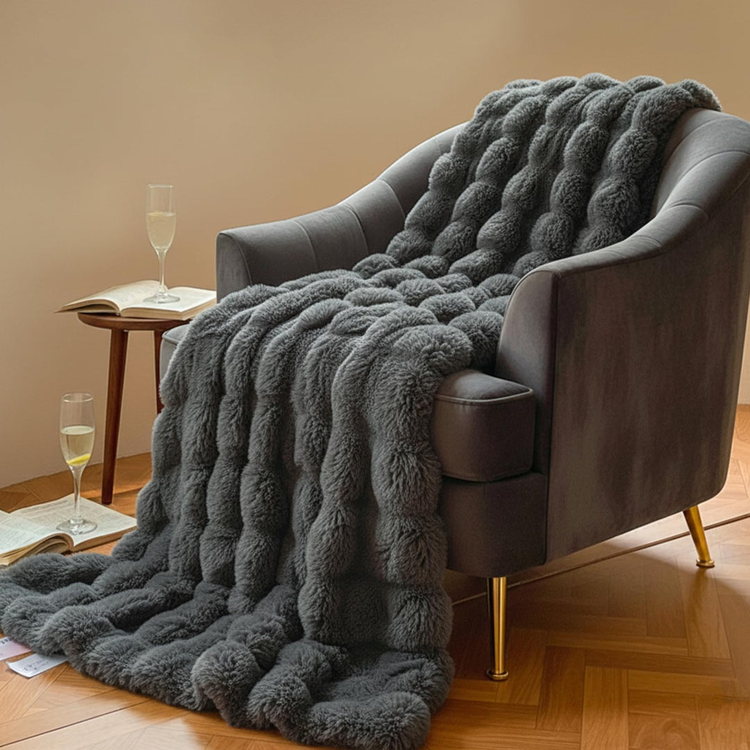 Kuscheldecke Kaninchen Plüsch Decke Kunstfell Warme Überwurfdecke Sofadecke Vielseitig Blanket für C