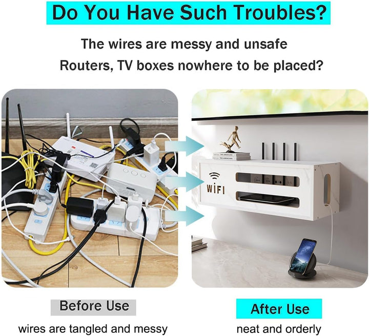 Router Schrank, WiFi Box, Aufbewahrungsbox für Verstecken Kabel, Regal, TV Kabel Organizer Wand Mont