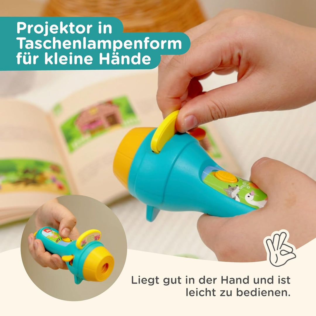 Nene Toys Interaktives Märchenbuch mit Projektor-Taschenlampe & Schattentheater für Kinder ab 3 Jahr
