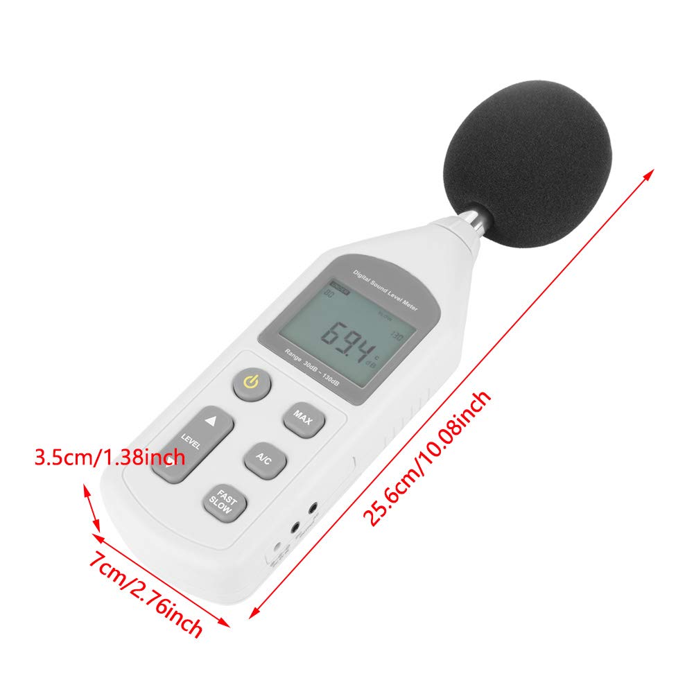 Digital Schallpegelmesser, GM1357 Handschallpegelmesser Geräuschmesser Misst Schallpegel von 30 bis