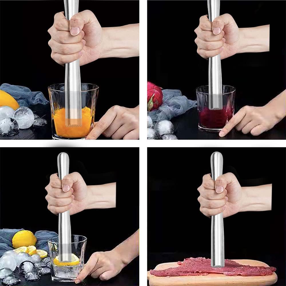 Cocktail Stössel Aus Edelstahl Mit Stössel Rührlöffel,Zitronen Stampfer Eisstössel Muddler Zum Maisc