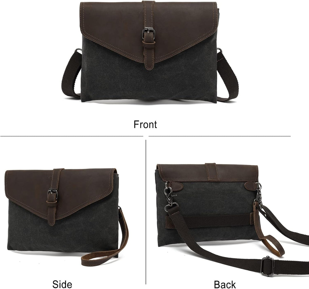 FANDARE Retro Handgelenk Segeltuch Unterarmtasche Umhängetasche Herren Aktentasche Brieftasche Handg