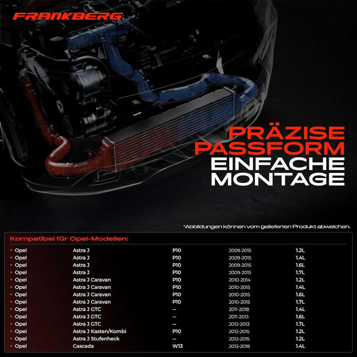 Frankberg Ladeluftkühler Turbokühler Kompatibel mit Astra J 2009-2015 Cascada 2013-2018 Astra MK VI