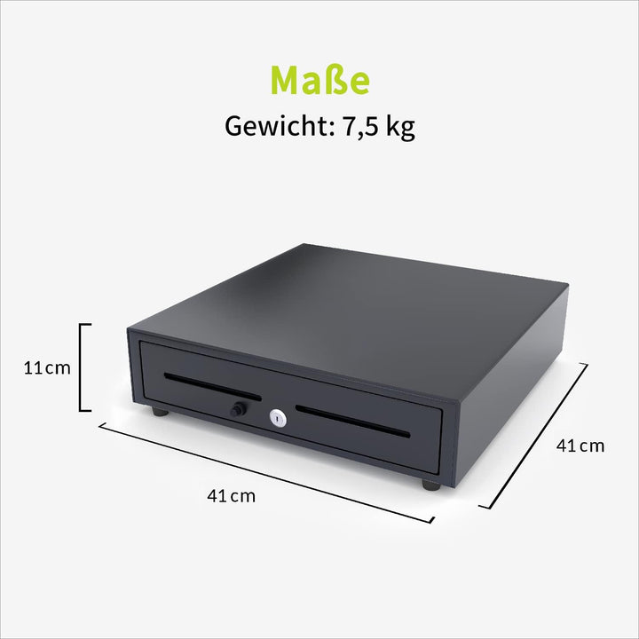 ACROPAQ Kassenschublade - Öffnung manuell mit Druckknopf, Kassenlade 41 x 41 cm, Unterbau geeignet -