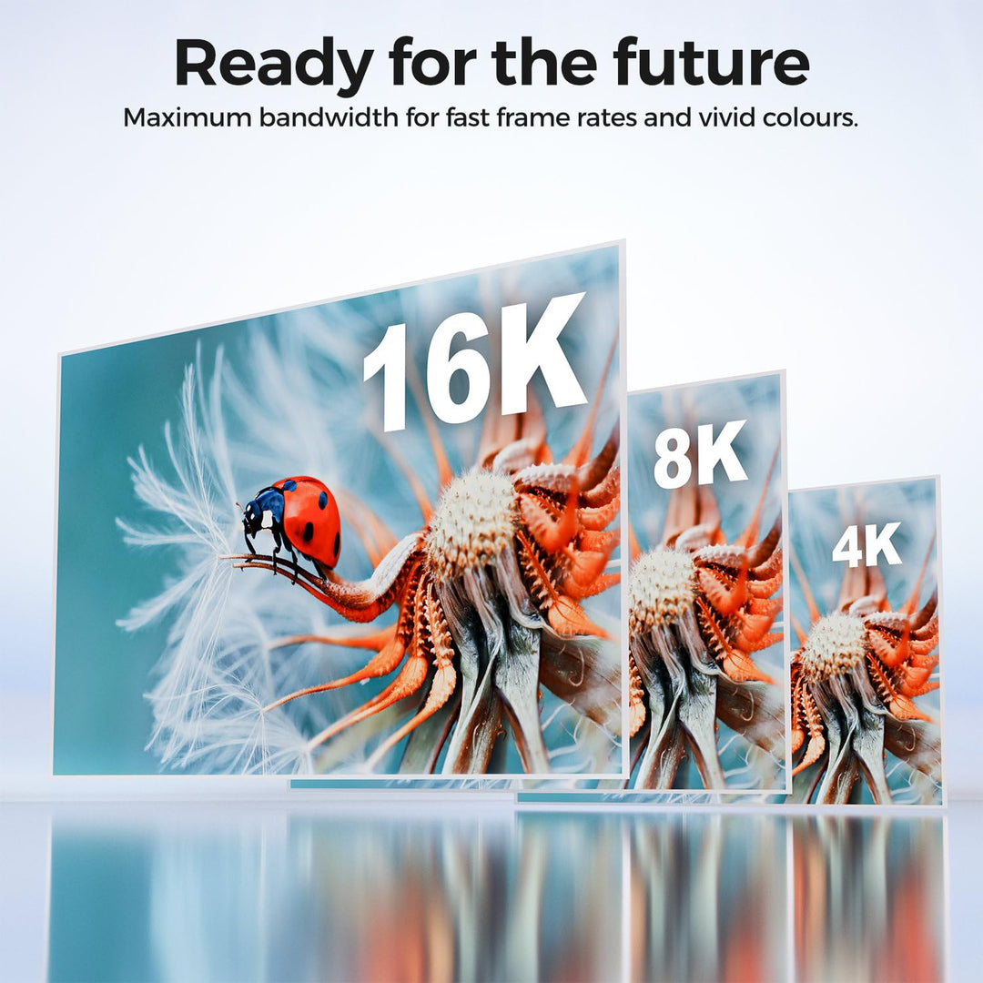 deleyCON 2m 16K 8K UHD DisplayPort Kabel 2.1 80Gbit/s HDR | 4K@480Hz+, 5K@360Hz, 8K@240Hz, 16K@60Hz,
