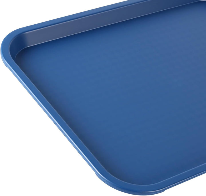 FUNSUEI 8 Stück Fast Food Tablett, 35 x 27 x 2,3cm Kunststoff Rechteckig Serviertablett, Blau Kunsts