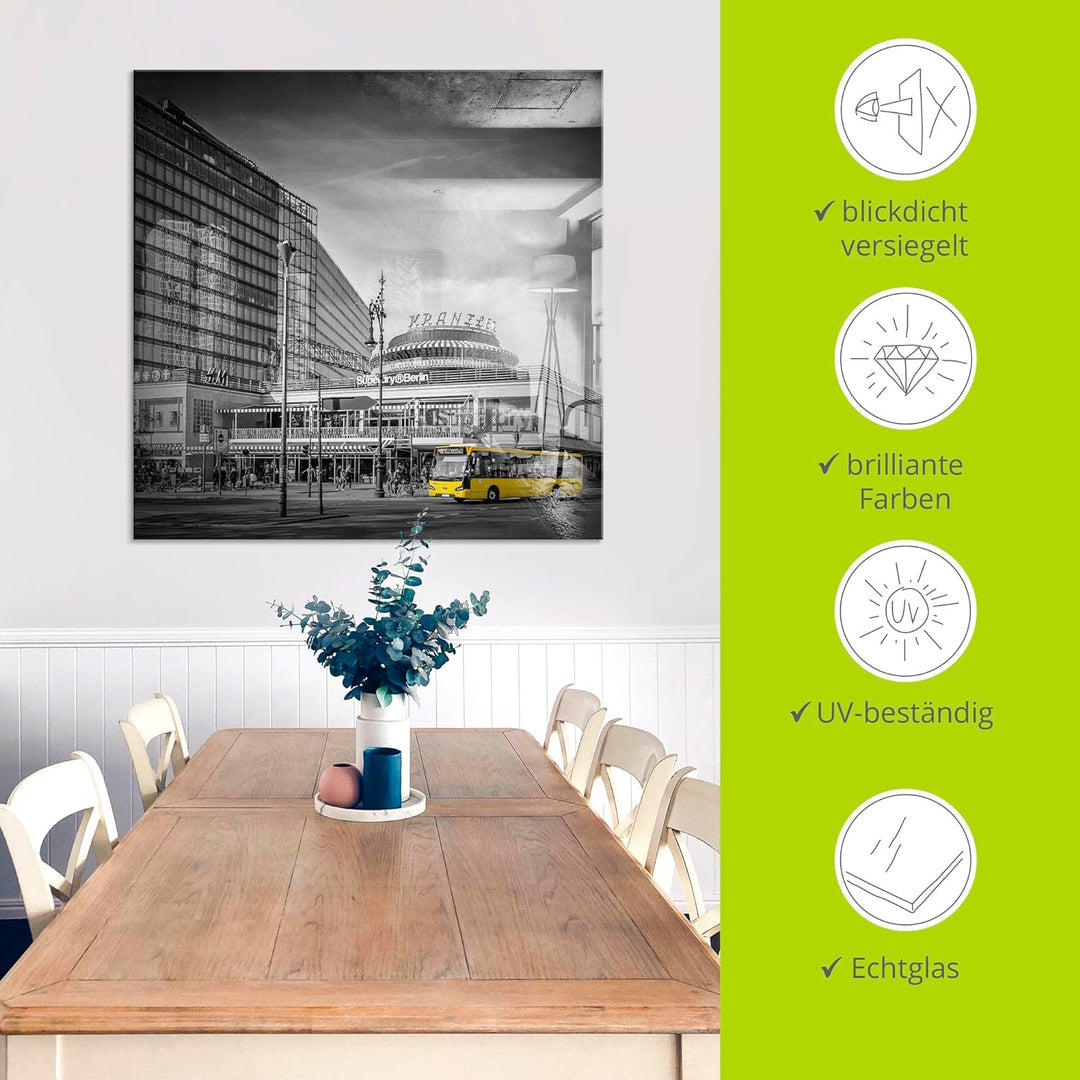 ARTland Glasbilder Wandbild Glas Bild einteilig 30x30 cm Quadratisch Deutschland Berlin City West Sc
