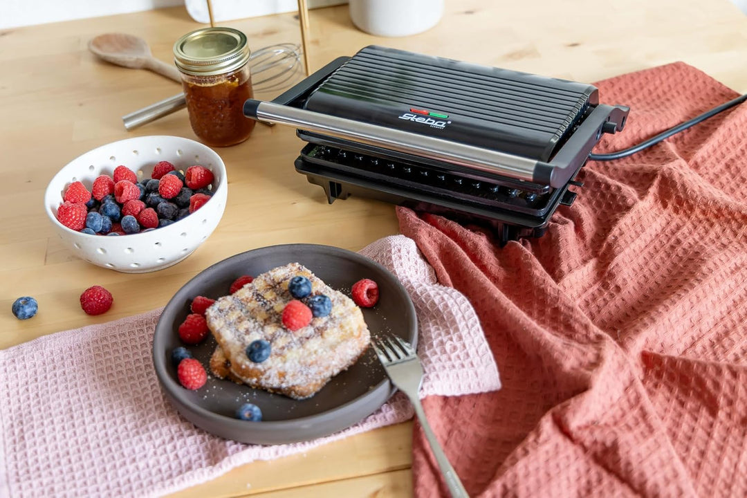 Steba FG 10 GRILLINO Kontaktgrill & Panini-Grill | 180° aufklappbar als Tischgrill | Keramikplatten