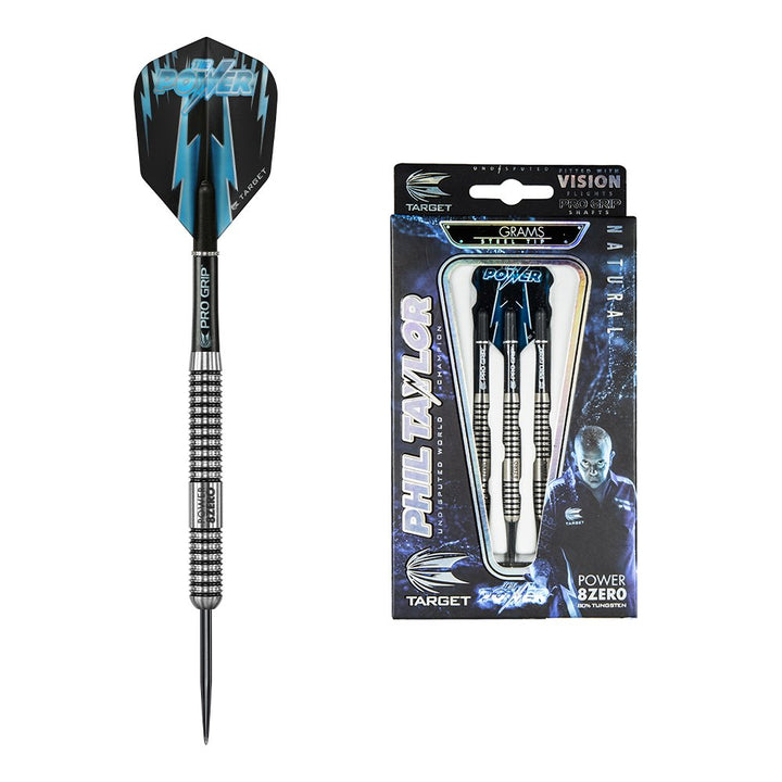Target Darts Power 8Zero 80% Wolfram Steeldarts-Set Dartpfeile 25G, 25G