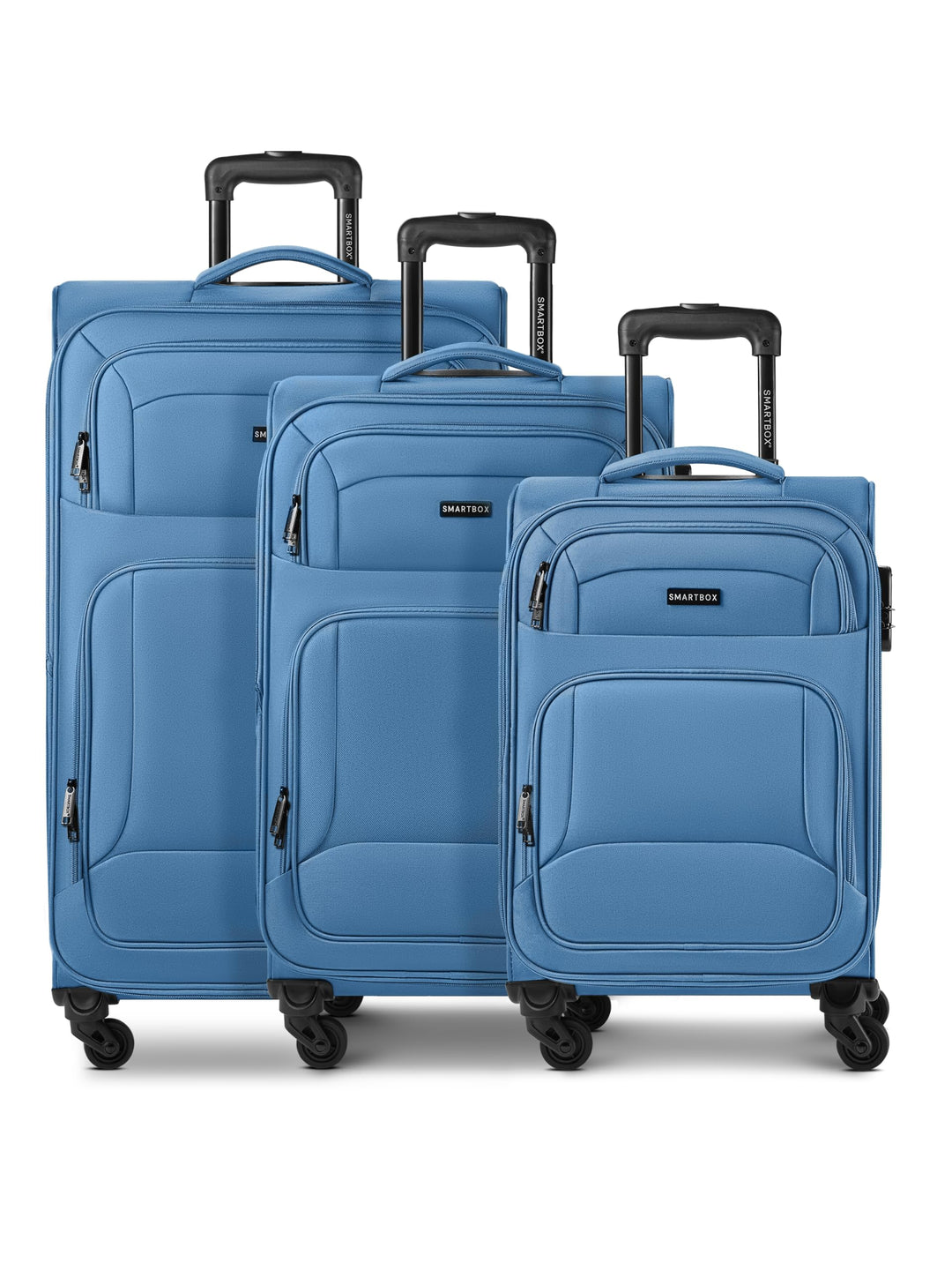Smartbox Weichgepäck Koffer-Set 3-teilig für Damen &amp; Herren | leichte &amp; stabile Reise-Trolleys, hoch