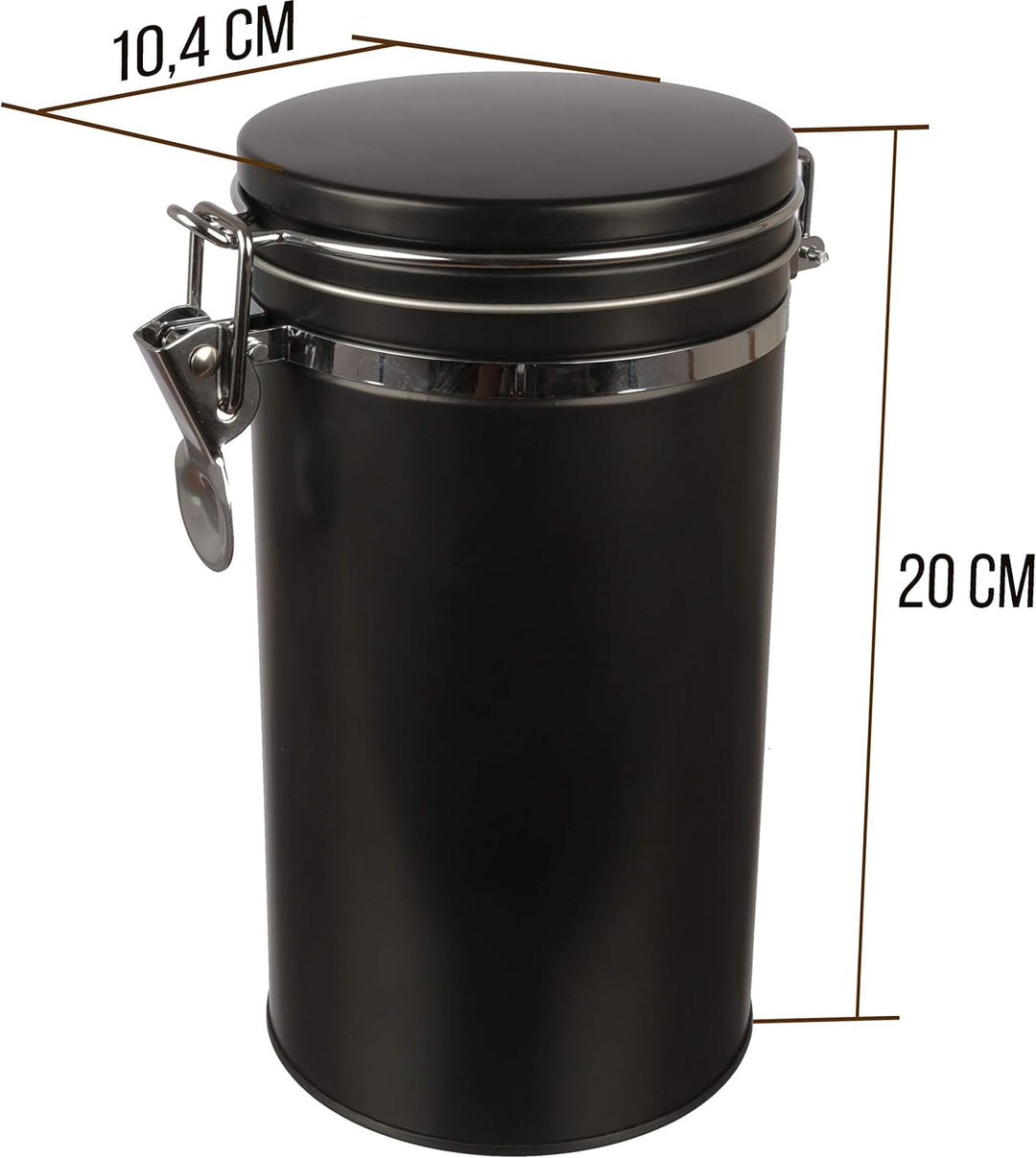 2x Kaffeedose/Vorratsdose mit Bügelverschluss und Silikondichtung, luftdicht aus Metall für je 500g