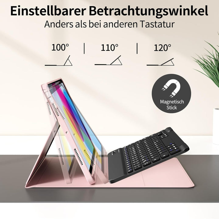 Tastatur Hülle für iPad (A16) 11 Zoll 2025/10. Generation 2022 10.9 Zoll, Magnetische Abnehmbare Kab