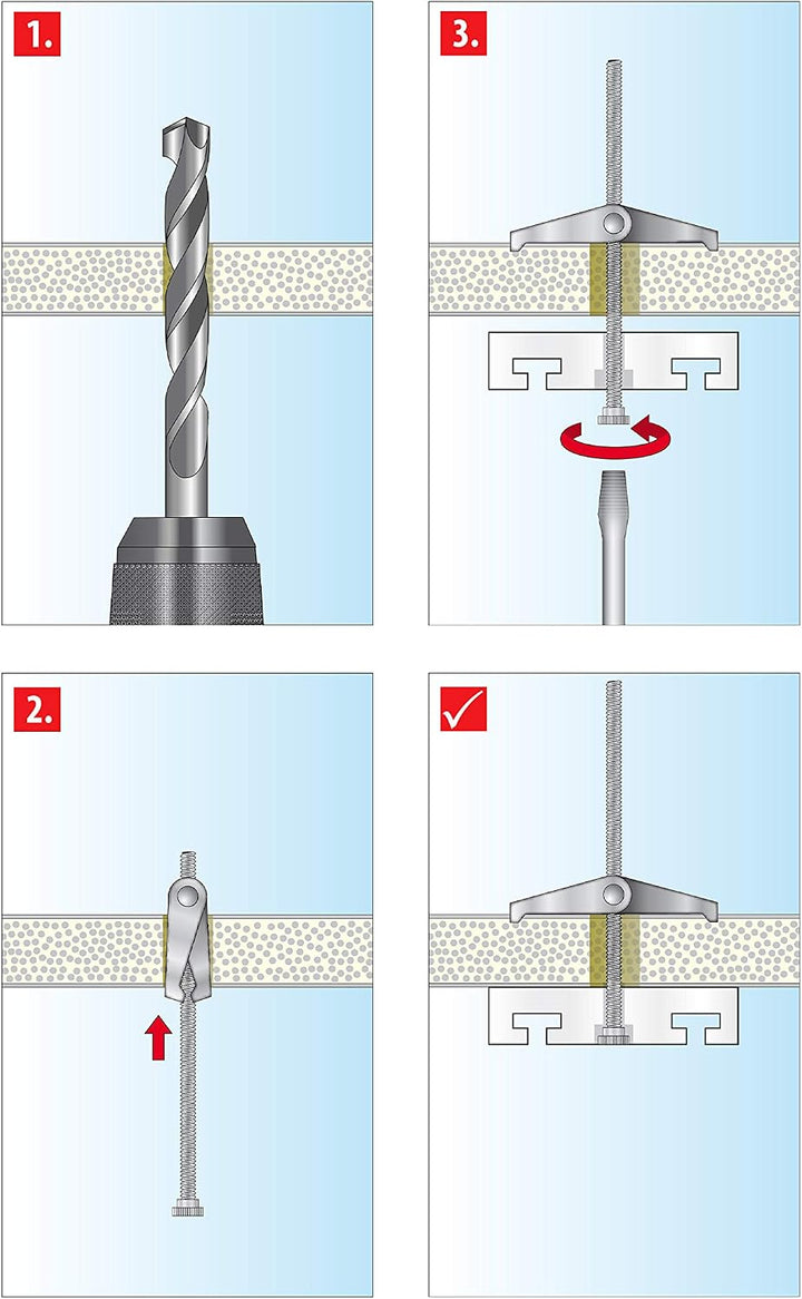 TOX Federklappdübel Spagat M4 mm, 20 Stück, 024100161 M4 mm 20 Stk., M4 mm 20 Stk.