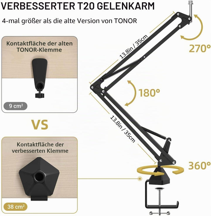 TONOR XLR Nierencharakteristik Kondensator Mikrofon Kit Professional Nieren Studio mit T20 Mikrofona