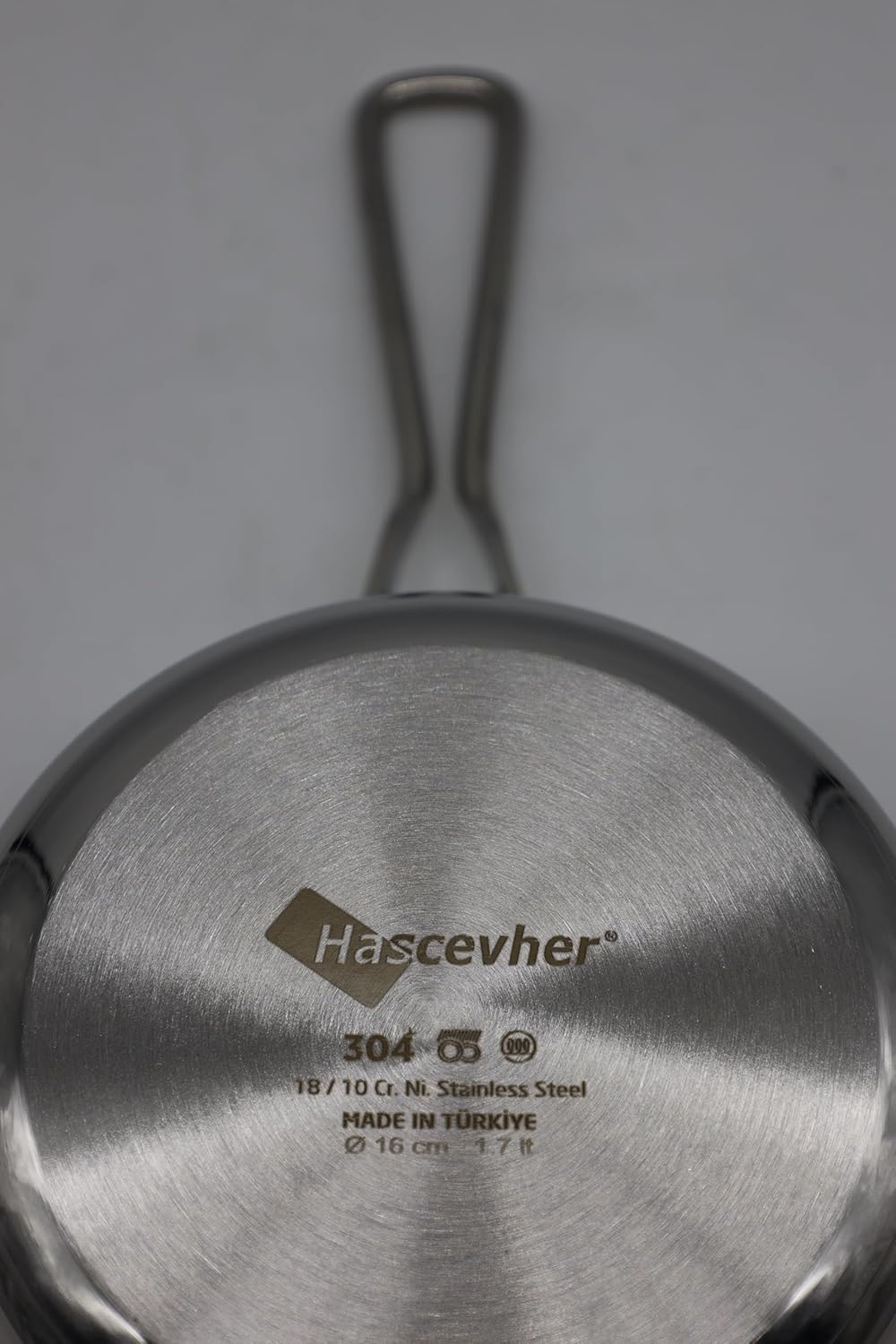 Hascevher Venice Milchtopf 16x9cm, Stielkasserolle 1,7 Liter, hochwertigem Edelstahl