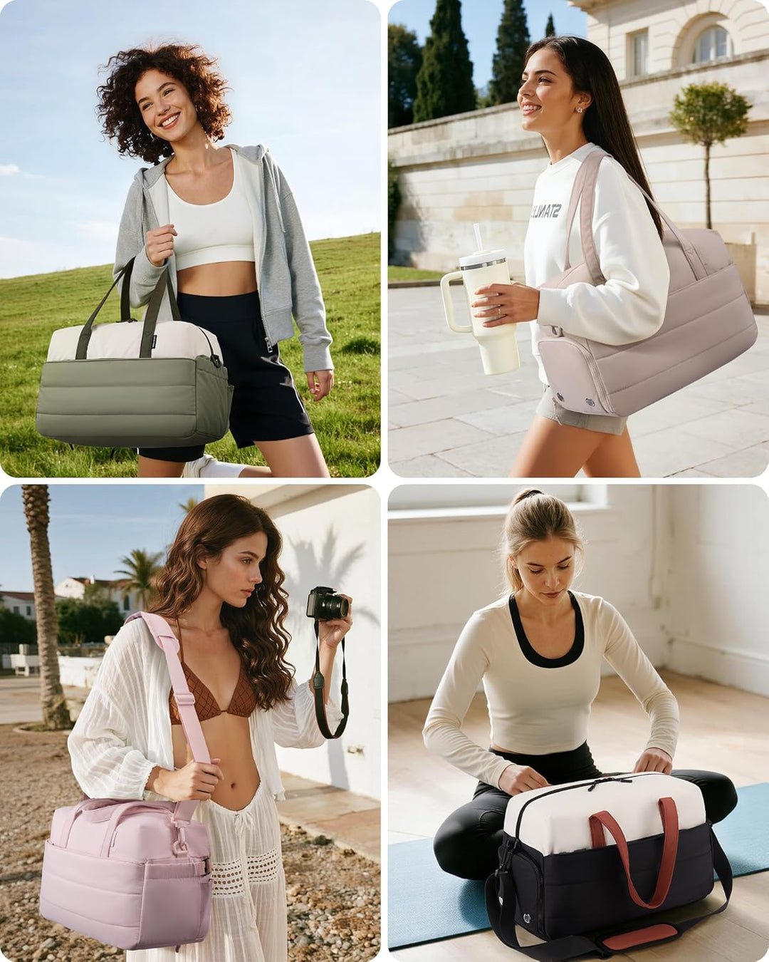 LOVEVOOK Sporttasche Reisetasche Klein Damen, Leichte Puffer Weekender Travel Bag Kliniktasche Gebur