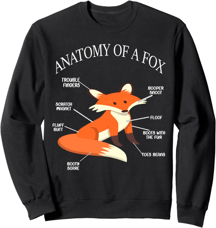 Lustige Fleischfresser Füchse Die Welt Fox Lover Anatomie eines Fuchses Sweatshirt