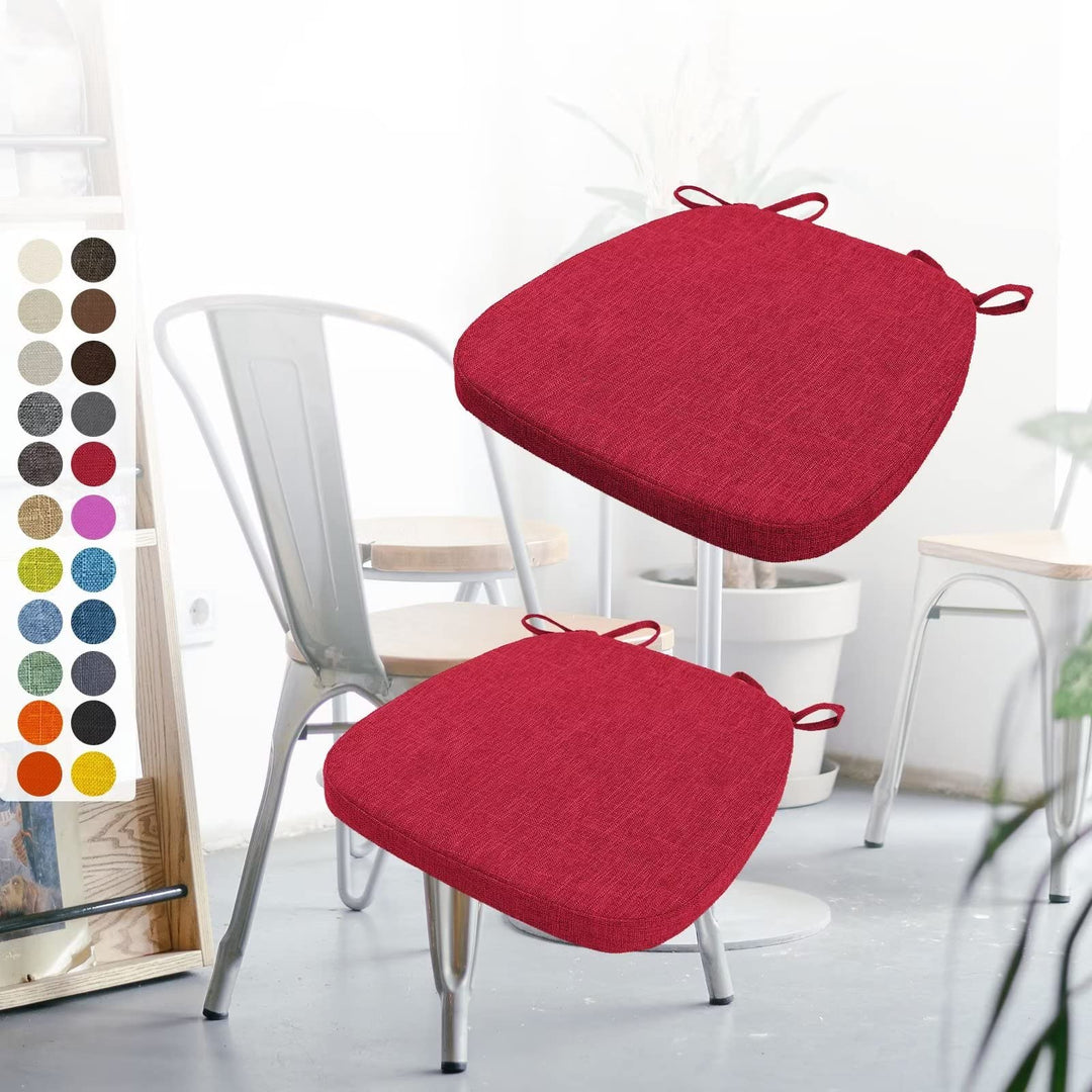 Aselbia 2er Set Stuhlkissen 40x38x3cm mit Bändern,Waschbare Sitzkissen rutschfest,Stuhlauflage Stuhl