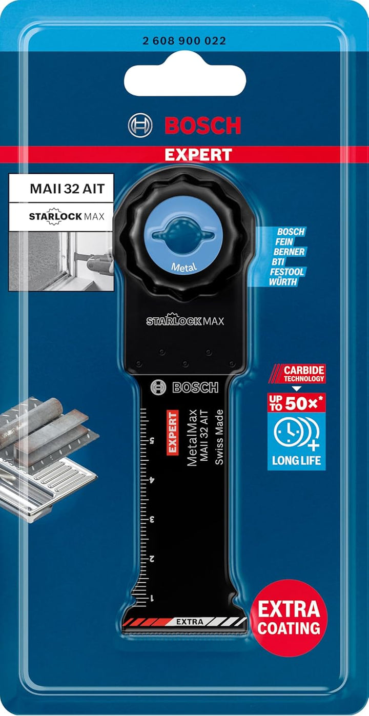 Bosch Accessories 1x Sägeblatt Expert MetalMax MAII 32 AIT (für Stahl, Edelstahl, Breite 32 mm, Zube