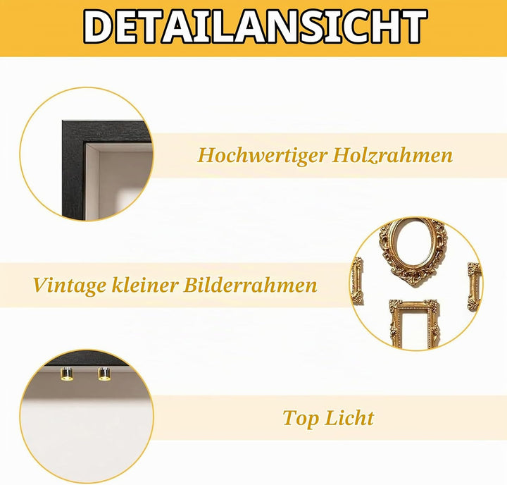 DIY Mini Museum Silhouette Box,Foto Erinnerungsanzeige Set,Kreatives Erinnerungsdisplay Kit,mit 8 Mi