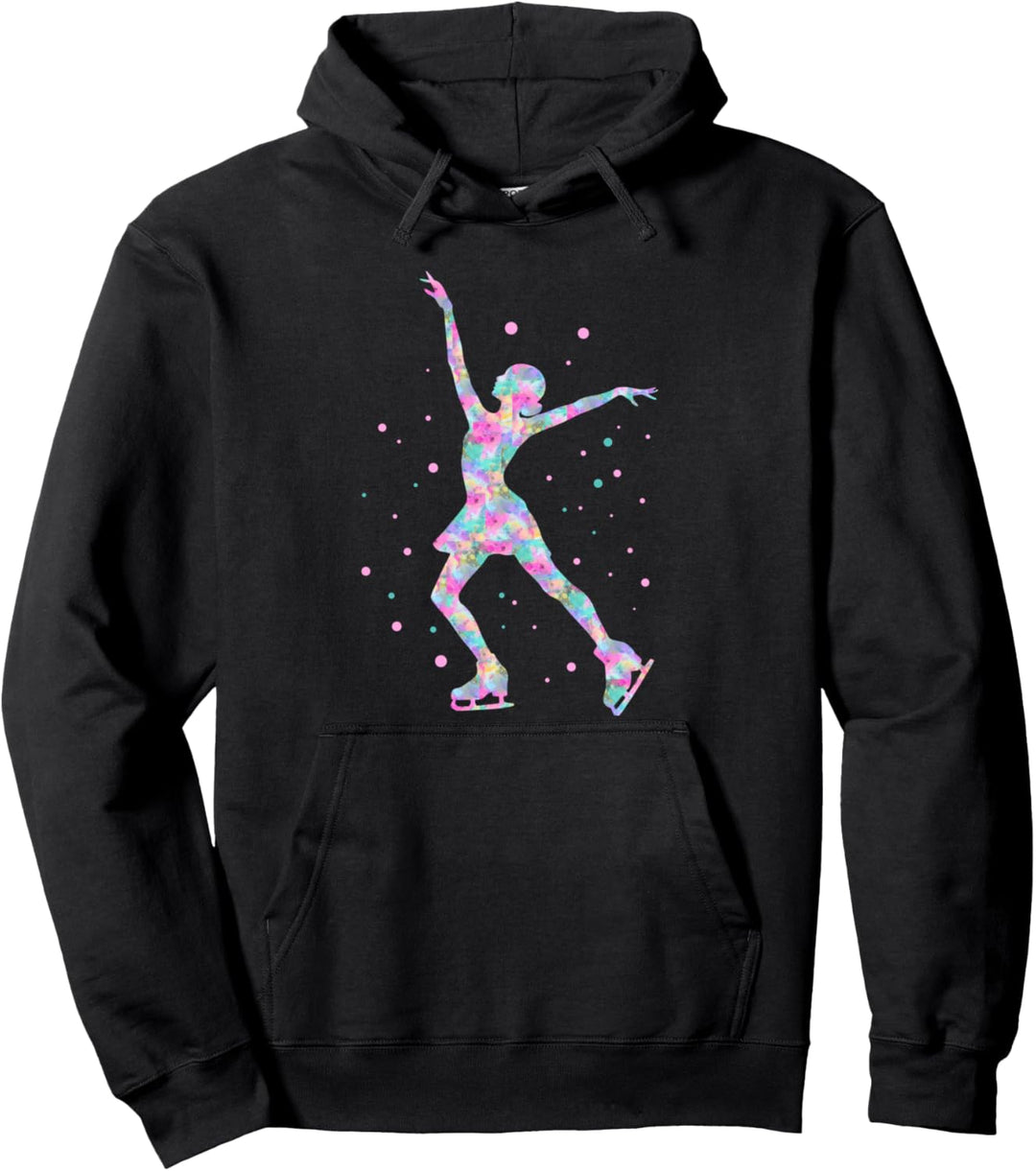Eiskunstlauf Farbenfrohe Eiskunstläuferin Pullover Hoodie