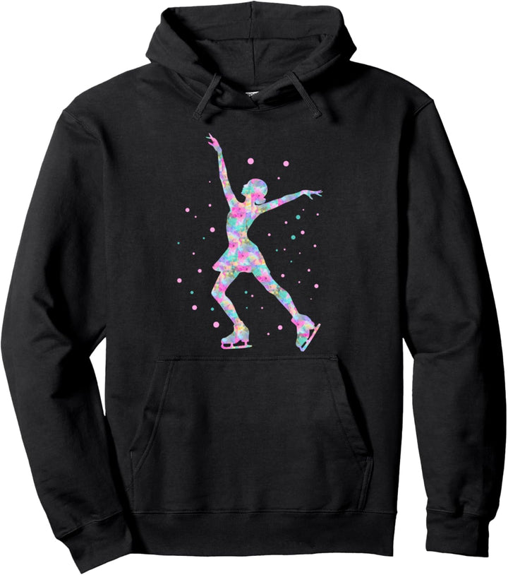 Eiskunstlauf Farbenfrohe Eiskunstläuferin Pullover Hoodie
