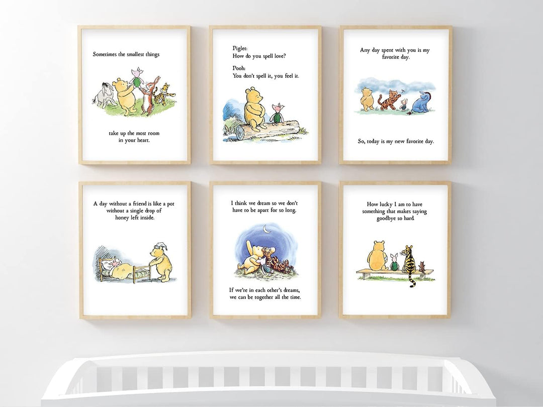 bumbleboo Klassische Winnie the Pooh Kinderzimmer-Wanddekoration, Winnie Puuh-Druck, Winnie Puuh-Spi