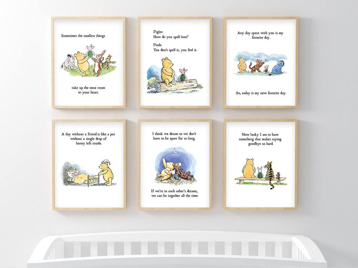 bumbleboo Klassische Winnie the Pooh Kinderzimmer-Wanddekoration, Winnie Puuh-Druck, Winnie Puuh-Spi