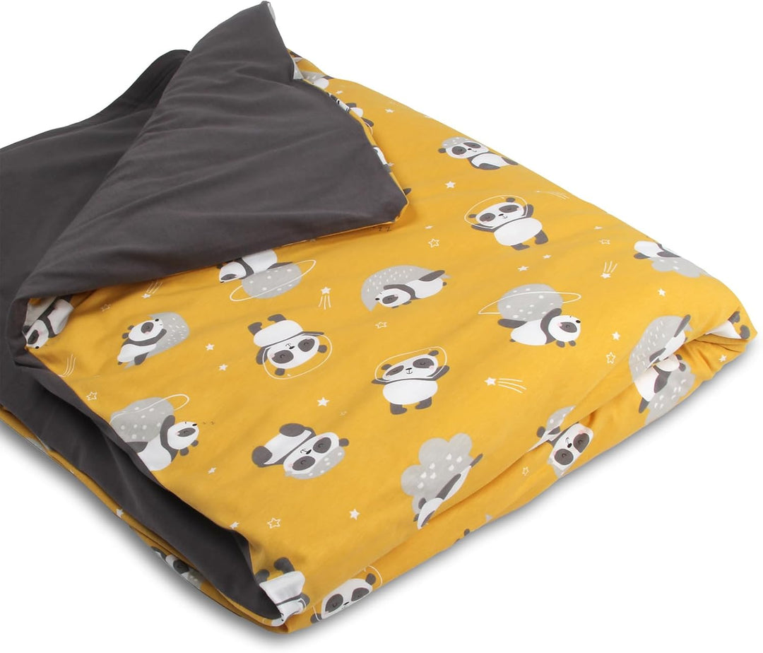 schlummersack Kinder Bettwäsche Set 100x135 Panda aus 100% Baumwolle, Wendbar, mit Reissverschluss,