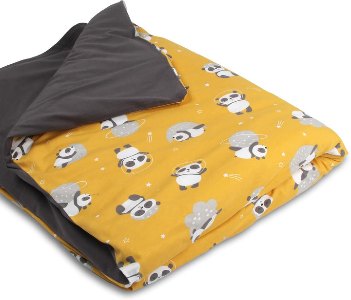 schlummersack Kinder Bettwäsche Set 100x135 Panda aus 100% Baumwolle, Wendbar, mit Reissverschluss,