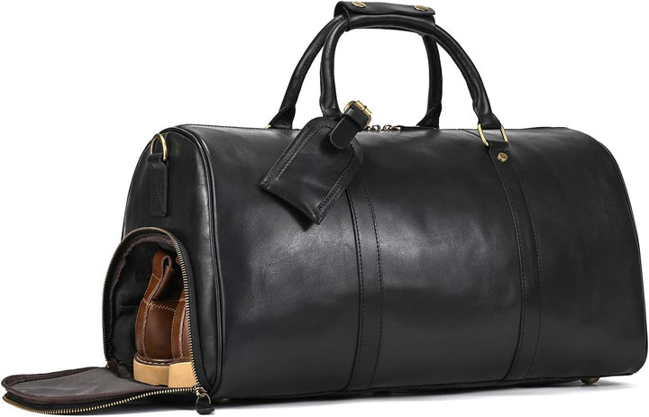 LUUFAN Leder Reisetasche grosse Kapazität Duffel Gepäcktasche mit Schuhfach, Männer Frauen Umhängeta
