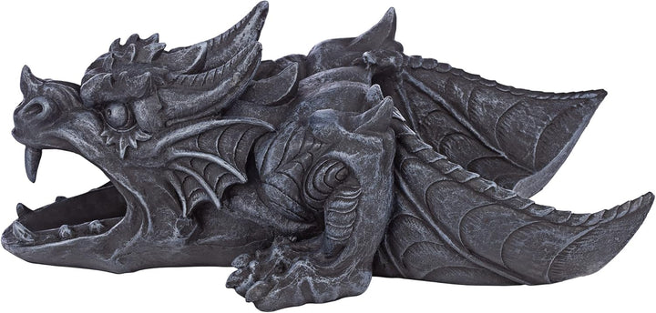 Design Toscano Ranier der Regenrohrwasserspeier Regenrinnenverlängerungsstatue, Polyresin, steingrau