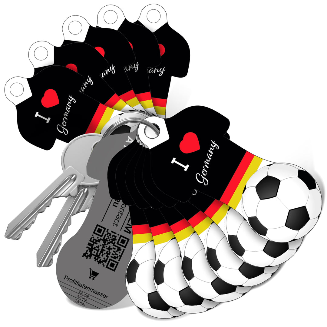 Einkaufswagenlöser ® Fussball Trikot Deutschland/Schlüsselanhänger Einkaufschip mit Schlüsselfundser