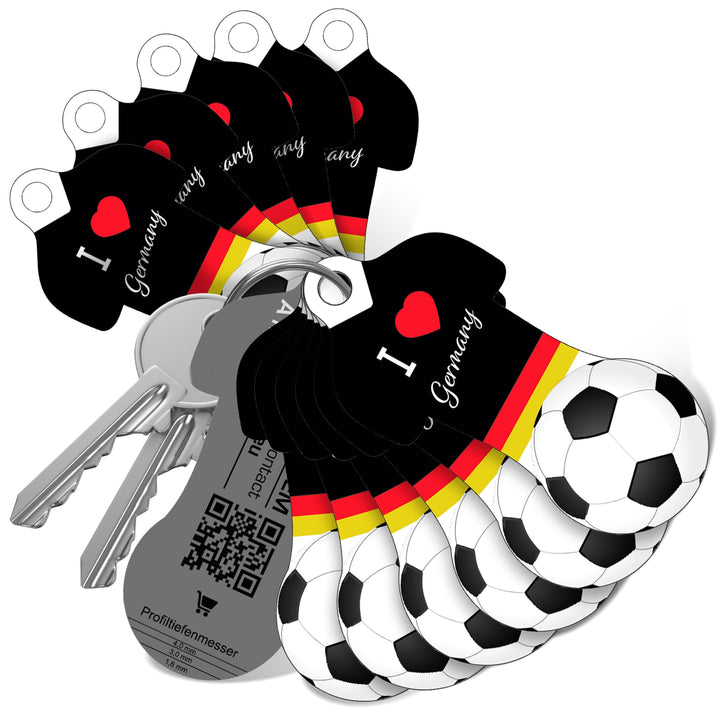 Einkaufswagenlöser ® Fussball Trikot Deutschland/Schlüsselanhänger Einkaufschip mit Schlüsselfundser