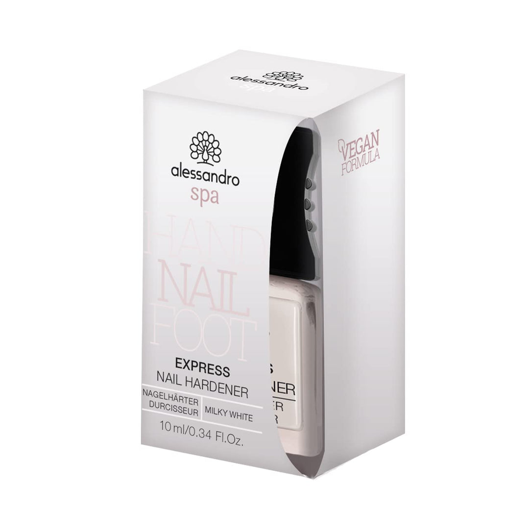 alessandro Nagellack - Nagelhärter - EXPRESS NAIL HARDENER MILKY WHITE - stärkt brüchige und dünne N