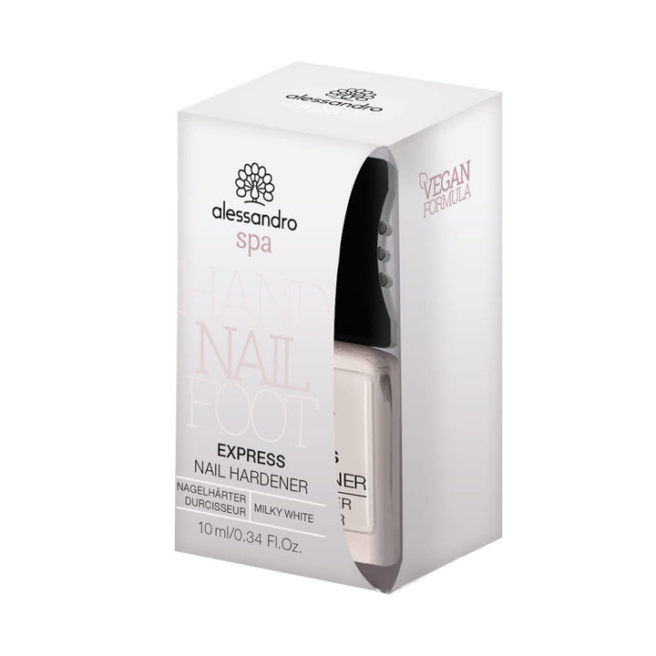 alessandro Nagellack - Nagelhärter - EXPRESS NAIL HARDENER MILKY WHITE - stärkt brüchige und dünne N