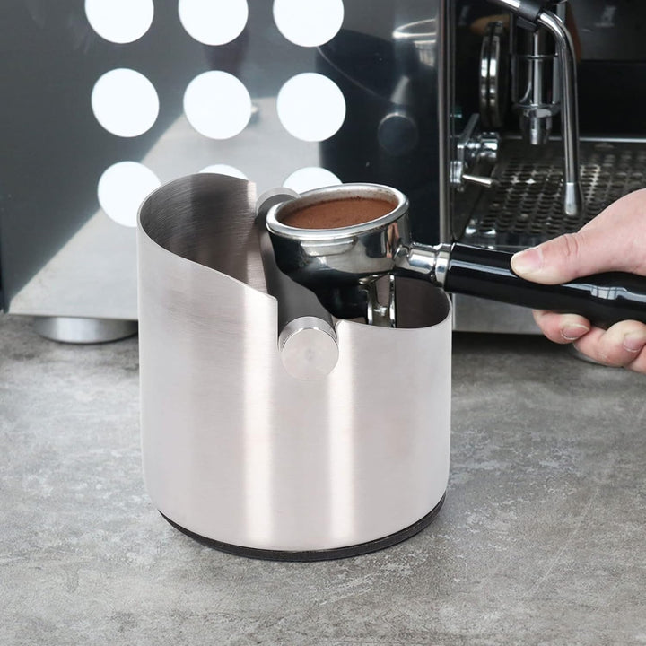 Abklopfbehälter, Abschlagbehälter Siebträger Zubehör Kaffeesatz Eimer Edelstahl Gummi Kaffee Dump Bi